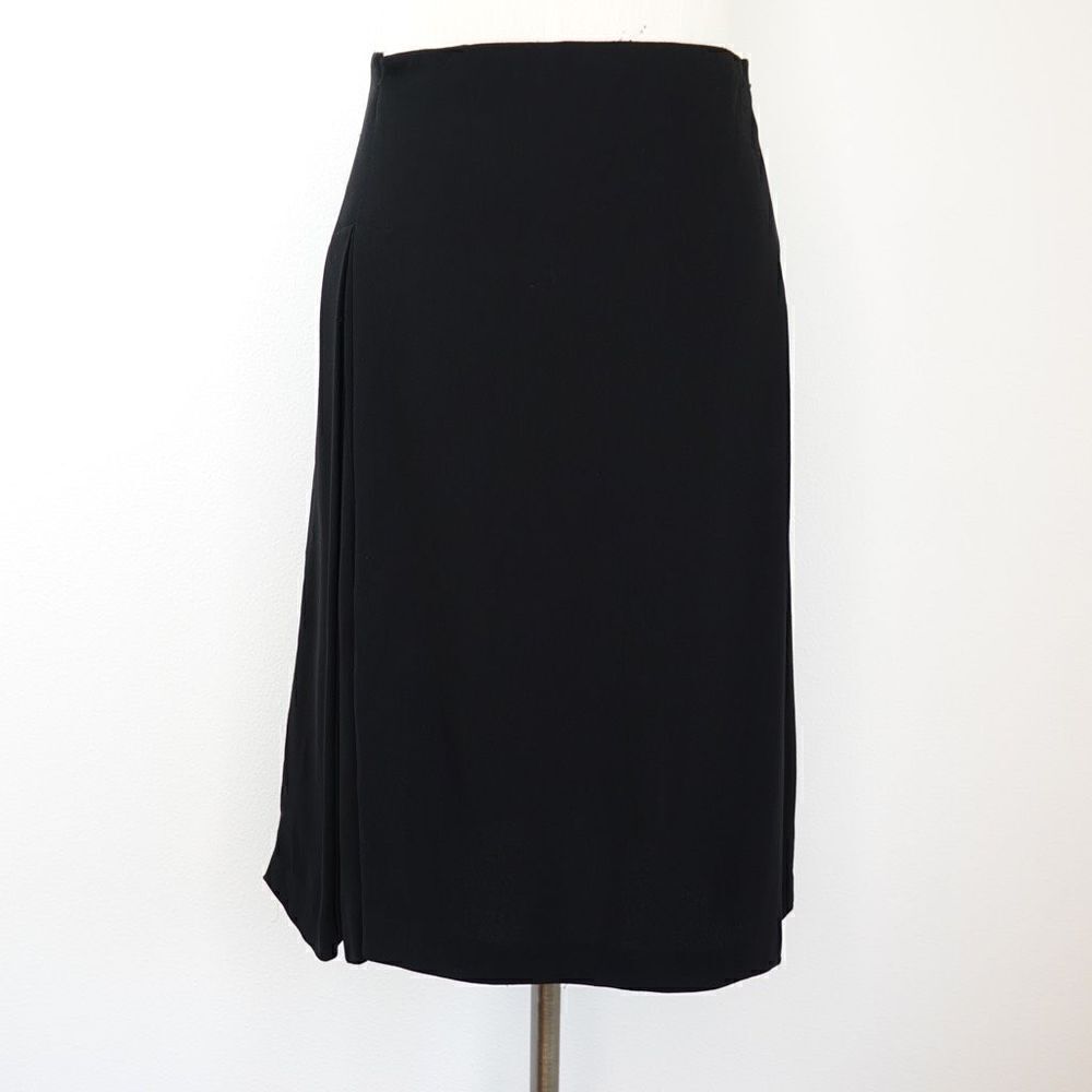 Emporio Armani Black A-Line Skirt Side Kickpleat Size 42